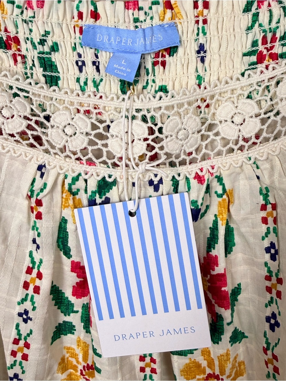 NWT Draper James Floral Peasant Top Size Large - Picture 4 of 7